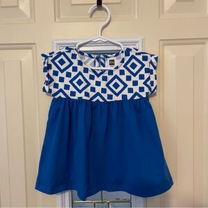 Tea Collection Empire Waist Blue and White Baby Dress